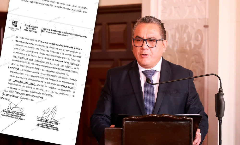 PJ autorizó a Santiváñez salir del país para el Consejo de Derechos Humanos
